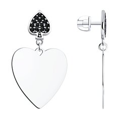 Серьги из серебра SOKOLOV 94026465, фианит