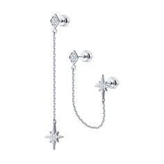Серьги подвески из серебра SOKOLOV 94026679, фианит