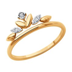 Кольцо из комбинированного золота р. 15,5 SOKOLOV 1012656, бриллиант