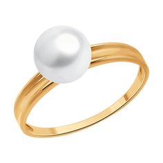 Кольцо из красного золота р. 19,5 Diamant 51-310-01907-1, жемчуг