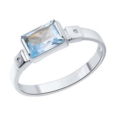 Кольцо из серебра р. 16,5 SOKOLOV 92012132, бриллиант/топаз