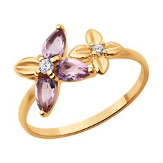 Кольцо из серебра р. 17 Diamant 93-310-02061-2, фианит/аметист