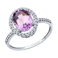 Кольцо из серебра р. 18,5 Diamant 94-310-01999-2, фианит/аметист