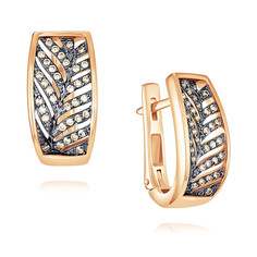 Серьги из красного золота ADAMAS 24040854/01-А50Ч-425, бриллиант АДАМАС
