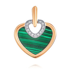 Кулон из красного золота ADAMAS 34040962/01-А50Д-737, бриллиант/малахит АДАМАС