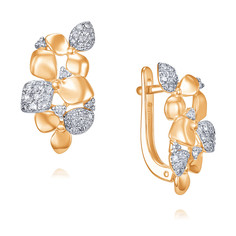 Серьги из красного золота ADAMAS 24040734/01-А50Д-41, бриллиант АДАМАС