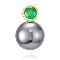 Кулон из желтого золота ADAMAS 34040979/01-А55-771, изумруд/жемчуг АДАМАС