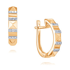 Серьги из красного золота ADAMAS 24040984/01-А50Д-41, бриллиант АДАМАС