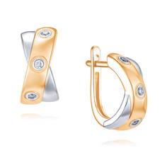 Серьги из красного золота ADAMAS 24040985/01-А507Д-41, бриллиант АДАМАС