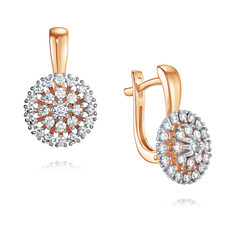 Серьги из красного золота ADAMAS 24041009/01-А50Д-41, бриллиант АДАМАС