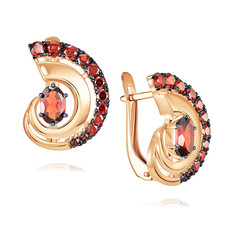 Серьги из красного золота ADAMAS 24041045/01-А50Ч-655, гранат АДАМАС