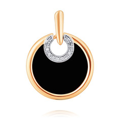 Кулон из красного золота ADAMAS 34040961/01-А50Д-438, бриллиант/оникс АДАМАС