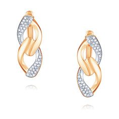 Серьги из красного золота ADAMAS 24041138/01-А50Д-41, бриллиант АДАМАС