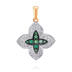 Кулон из красного золота ADAMAS 34041153/01-А50ДЧ-433, изумруд/бриллиант АДАМАС