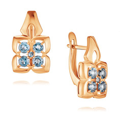 Серьги из красного золота ADAMAS 24041046/01-А50-660, топаз АДАМАС