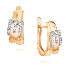 Серьги из красного золота ADAMAS 24041113/01-А50Д-72, фианит АДАМАС