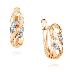Серьги из красного золота ADAMAS 24041115/01-А50Д-72, фианит АДАМАС
