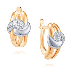 Серьги из красного золота ADAMAS 24041116/01-А50Д-72, фианит АДАМАС
