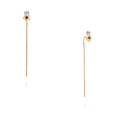 Серьги продевки из красного золота ADAMAS 25041119/01-А50ДЧ-655, гранат/фианит АДАМАС