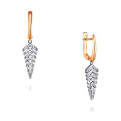 Серьги подвески из красного золота ADAMAS 24041139/01-А50Д-41, бриллиант АДАМАС