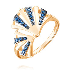 Кольцо из красного золота р. 19,5 ADAMAS 14040917/01-А50Ч-542, сапфир АДАМАС