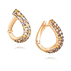 Серьги из красного золота ADAMAS 24041190/01-А50Ч-430, бриллиант АДАМАС