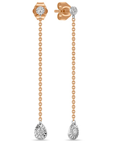 Серьги из красного золота с бриллиантом MIUZ Diamonds E178-IGE-14273-009
