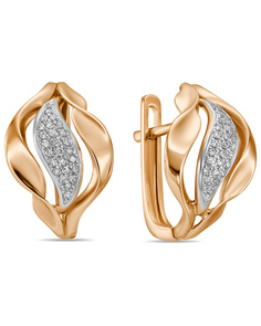 Серьги из красного золота с бриллиантом MIUZ Diamonds