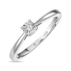 Кольцо из серебра с бриллиантом р.15,5 MIUZ Diamonds R01-SDI-33915