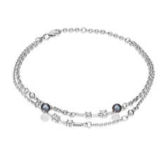 Браслет из серебра р.17 PLATINA jewelry 05-0593-00-302-0200-69, жемчуг/фианит