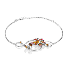 Браслет из серебра р.17 PLATINA jewelry 05-0691-00-206-0200-68, цитрин