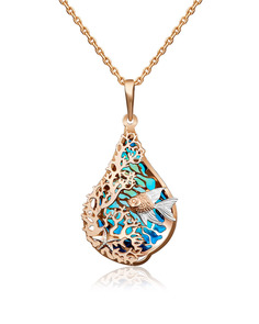Кулон из красного золота PLATINA jewelry 03-2699-00-000-1110-48, эмаль