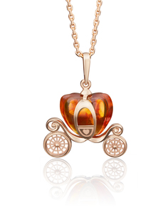 Кулон из красного золота PLATINA jewelry 03-2702-00-271-1110-46, янтарь