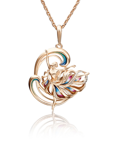 Кулон из красного золота PLATINA jewelry 03-2816-00-000-1110-65, эмаль