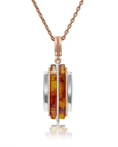 Кулон из красного золота PLATINA jewelry 03-2866-00-271-1110-46, янтарь
