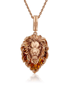 Кулон из красного золота PLATINA jewelry 03-2884-00-271-1110-58, янтарь/эмаль