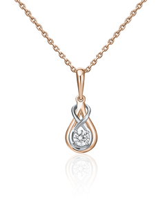 Кулон из красного золота/белого золота PLATINA jewelry 03-3037-00-101-1111-30, бриллиант