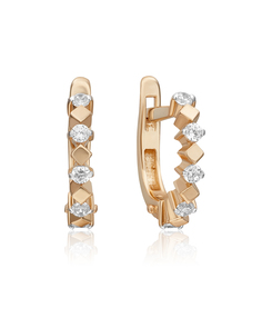 Серьги из золота PLATINA jewelry 02-2975-00, фианит