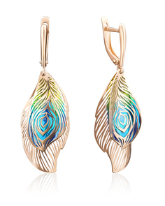 Серьги из золота PLATINA jewelry 02-3790-00, эмаль