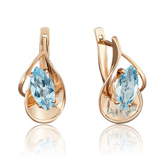 Серьги из золота PLATINA jewelry 02-3791-00, топаз