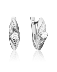 Серьги из золота PLATINA jewelry 02-3835-00, бриллиант