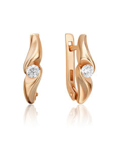 Серьги из золота PLATINA jewelry 02-3836-00, бриллиант