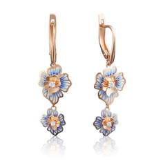 Серьги из золота PLATINA jewelry 02-3862-00, фианит