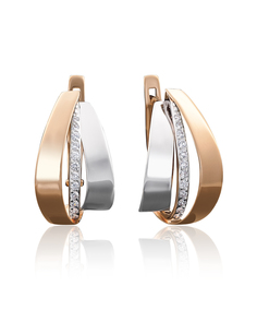 Серьги из золота PLATINA jewelry 02-3891-00, фианит