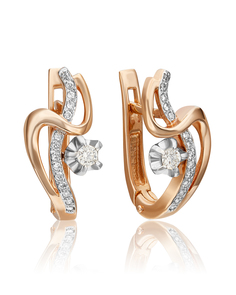 Серьги из золота PLATINA jewelry 02-0007-00, бриллиант