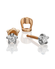 Серьги из золота PLATINA jewelry 02-0051-00, бриллиант