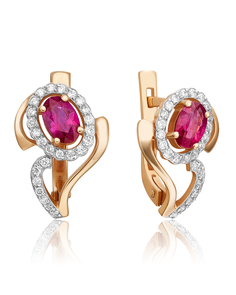 Серьги из золота PLATINA jewelry 02-0165-00, рубин