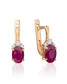 Серьги из золота PLATINA jewelry 02-0269-00, рубин