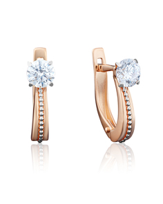 Серьги из золота PLATINA jewelry 02-3942-00, фианит