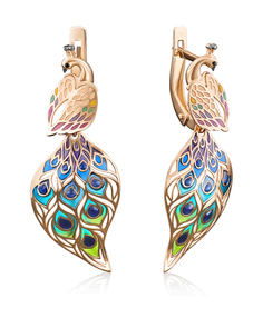 Серьги из золота PLATINA jewelry 02-3951-00, эмаль